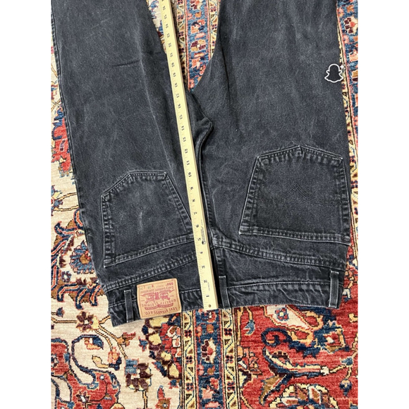 Vintage Levis 550 Black Faded Relaxed Fit Denim Jeans Size 38x30 - Picture 7 of 11